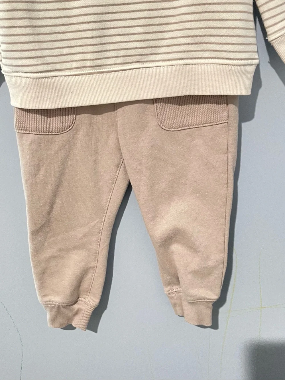 Carter's Toddler Striped Half-Zip Set - Cream & Tan